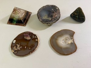 Brazilian Agate Slices and Assorted Rock Decor