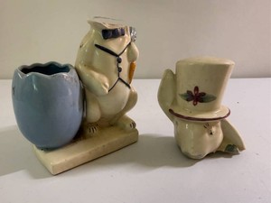 Vintage Morton Rabbit Planter Bunny w Top Hat Needs Repair