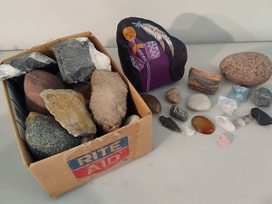 Interesting Collection of Stones - One Painted