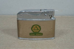 Vintage Cities Service Advertising Flat Pocket Lighter
