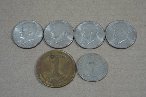 Bicentennial Kennedy Half Dollar Coins and Assorted Tokens