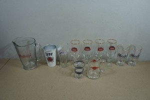 Assorted Beer Glasses and Pitcher