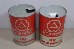 2 Vintage Cities Service Triple HD Koolmotor 1 Quart Cans