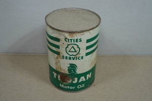 Vintage Cities Service Trojan Motor Oil 1 Quart Can