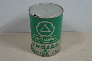 Vintage Cities Service Trojan Motor Oil 1 Quart Can