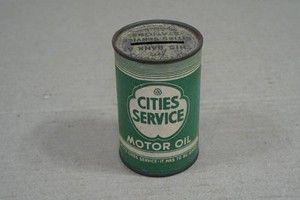 Vintage Cities Service Advertising Coin Bank Can - Motor Oil