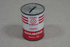 Vintage Cities Service Advertising Coin Bank Can - Premium Koolmotor