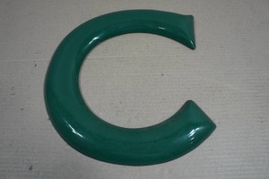 Vintage Green Metal Sign Letter - C