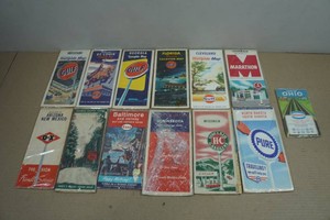 Assorted Vintage Road Maps - Marathon, Gulf, Phillips, Esso
