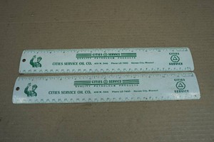 Vintage Cities Service Promotional Rulers