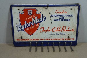 Vintage Taylor Made Cable Products Metal Display Sign