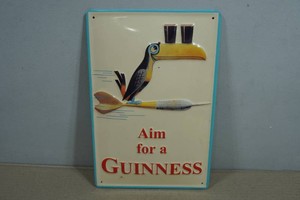 Vintage Style Raised Metal Guiness Sign
