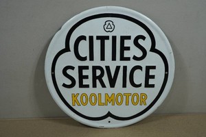 Vintage Cities Service Koolmotor Raised Metal Sign