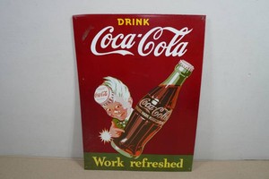 Vintage Coca-Cola Raised Metal Sign