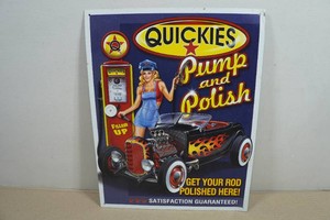 Vintage Style Quickies Pump & Polish Metal Sign