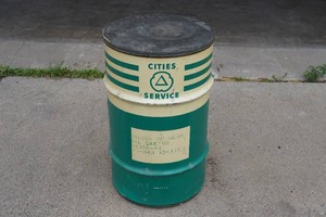 Vintage Cities Service 5 Gallon Metal Oil Drum