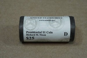 $25 Roll of Uncirculated US Presidential $1 Coin Richard M Nixon - Denver