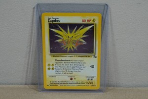 Zapdos Fossil Set Red Number Holo Pokemon Card 1562