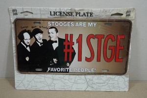Novelty Three Stooges Metal License Plate