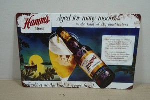 Vintage Style Metal Sign - Hamms Beer