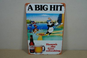 Vintage Style Metal Sign - Hamms Beer
