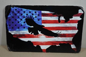 Laser Cut Metal USA American Flag
