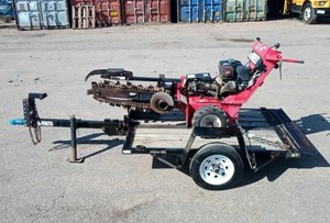 2013 Barreto Model 912 Ride on Trencher With Custom Trailer
