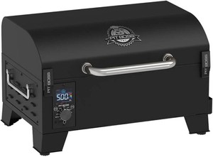 $244 Pit Boss 150 Wood Pellet Grill & Smoker with Flame Broiler 256-Sq. In. Cooking Space, 180 F to 500 F Temperature Range, 7 lb. Pellet Hopper, for Tailgating, Camping, or Travel, Black