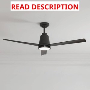 Patriot Lighting  Mila 52 Matte Black IndoorOutdoor LED Ceiling Fan with Remote