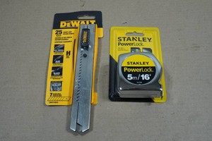 DeWalt Utility Knife and Stanley Tape Measure