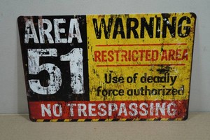 Vintage Style Metal Sign - Area 51
