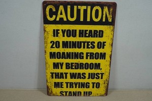 Vintage Style Metal Sign - Caution