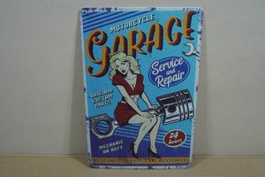 Vintage Style Metal Sign - Motorcycle Garage