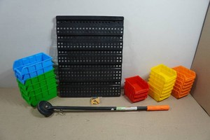 Garage Organizer Baskets and Magnetic Clean-Up Pole