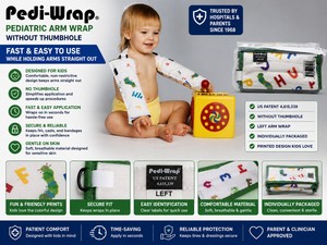 MSRP $140 NEW PEDI-WRAP PEDIATRIC ARM IMMOBILIZER SET, LEFT &amp RIGHT WRAPS WITHOUT THUMBHOLE, HELPS STABILIZE CHILDREN DURING IVS, BLOOD DRAWS, X-RAYS, MRI, CT, CASTING &amp MEDICAL PROCEDURES