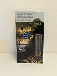 SOLAR PATHWAY LIGHTS WITH ROTATING LIGHT EFFECT 4PK