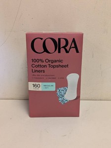 CORA 100% ORGANIC COTTON TOPSHEET LINERS 160CT.