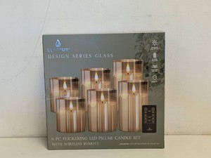 LUMIPUR 6PC FLICKERING LED PILLAR CANDLE SET