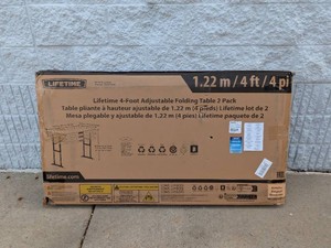NEW LIFETIME 4 ADJUSTABLE FOLDING TABLE 2PK