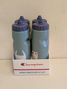 NEW CHAMPION QUENCH SQUEEZE BOTTLE 24OZ. 4PK DARK FORRESTGREY BLUE