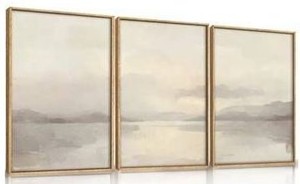 LHIUEM Framed Canvas Wall Art Set 24 x 36 $129.99 Retail - Brand New
