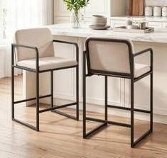 Modern Upholstered Counter Height Bar Stools Dark Brown Set of 2 $69.99 Retail - Brand New