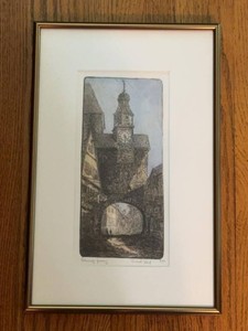 Michael Bond Rothenburg Germany Signed Etching Framed 7100
