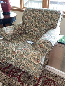 Robert Allen Upholstered Club Chair Floral Tapestry Armchair