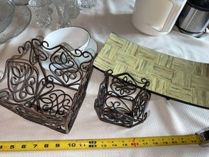 Lot of Assorted Home Decor Baskets Tray & Johann Haviland Gravy Boat