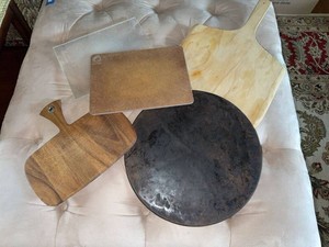 Assorted Kitchen Boards Pizza Peel Glass Cutting Board Serving Lot
