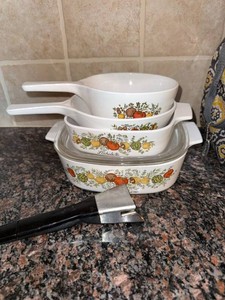 Corning Ware Spice of Life Cookware Bakeware Set w Lid & Handle