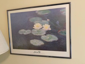 Monet Nympheas Effet du Soir Framed Art Print 32x24 Glass