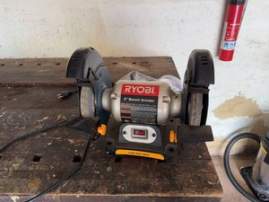 Ryobi 6 In. Bench Grinder Model BGH610 With Guards Tool Rests