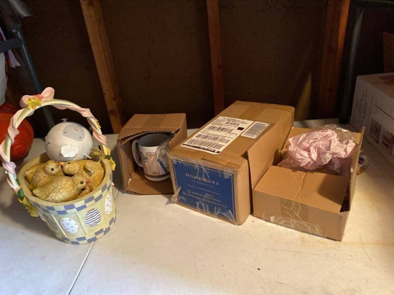 Assorted Easter Spring Decor Lot Basket Lamb Mug HomeWorx Boxed Items